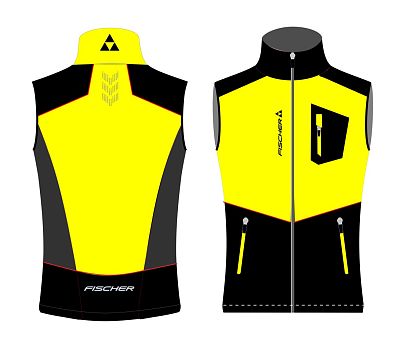 Превью  Жилет лыжный FISCHER Softshell Warm Черный/Лимонный